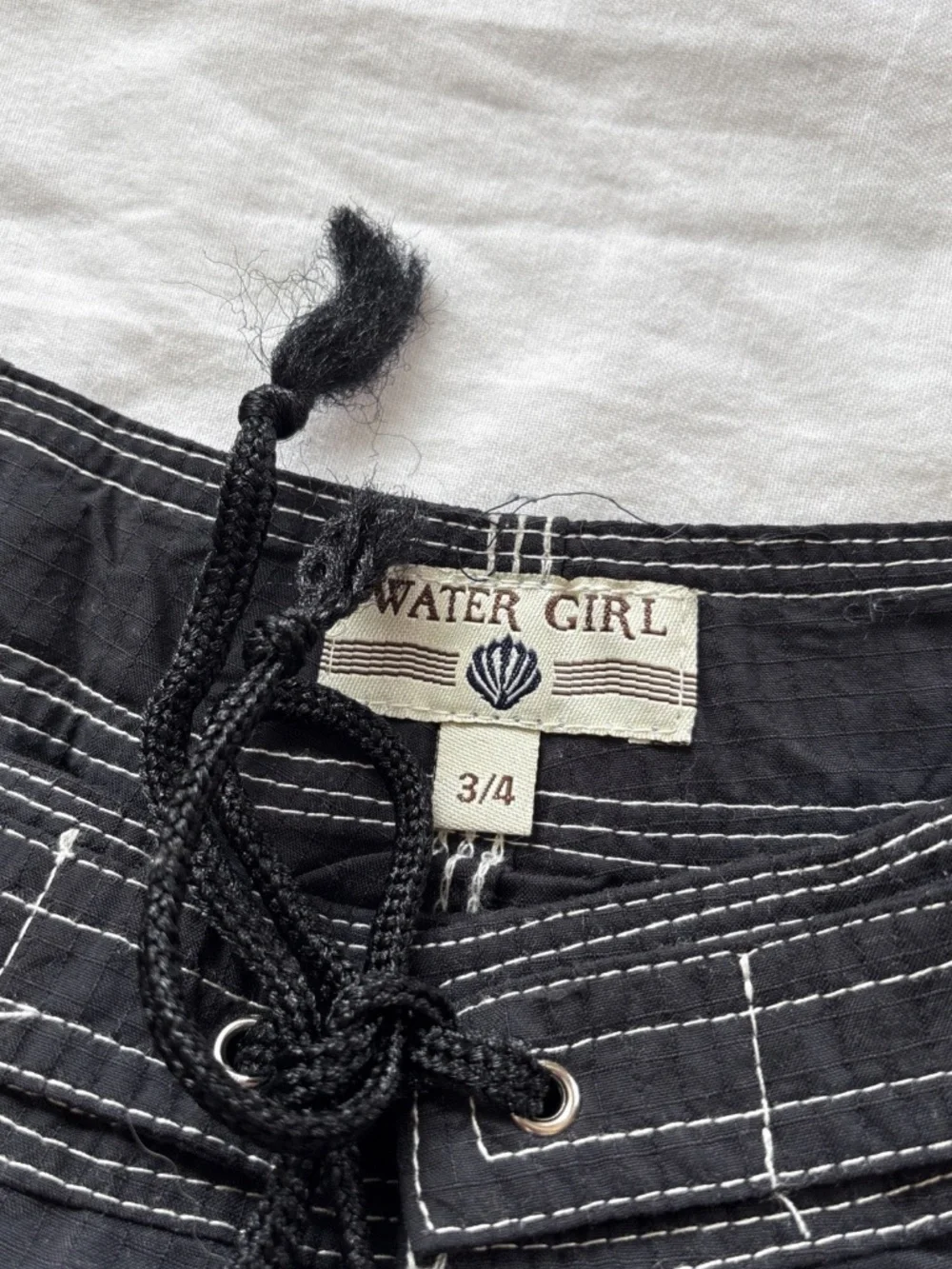 WATER GIRL by Patagonia Size 3/4 Vintage Y2K Black Shorts Nylon USA Made